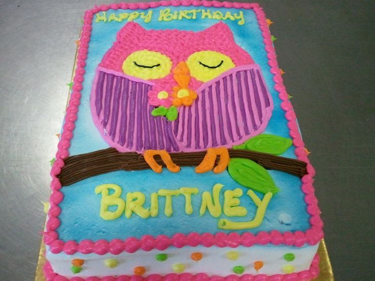 Owl Sheet Cake Owl Sheet Cake
