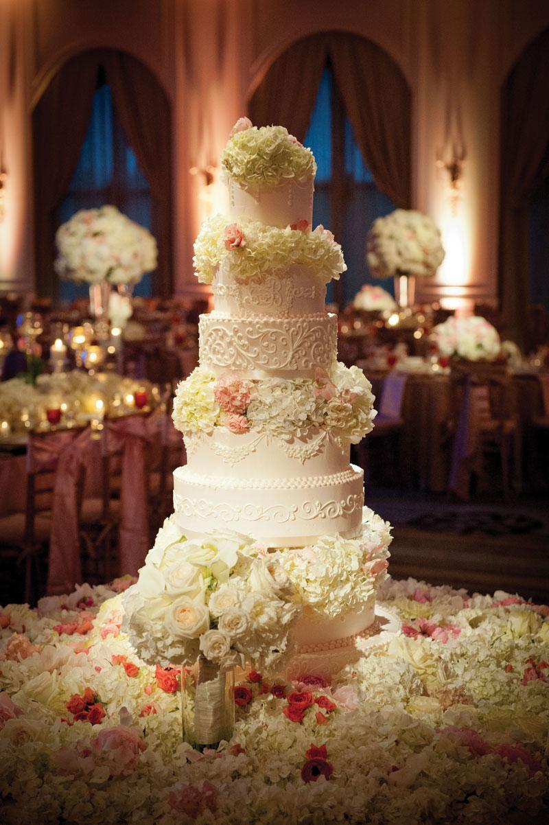 Wedding Cake with Fresh Flowers