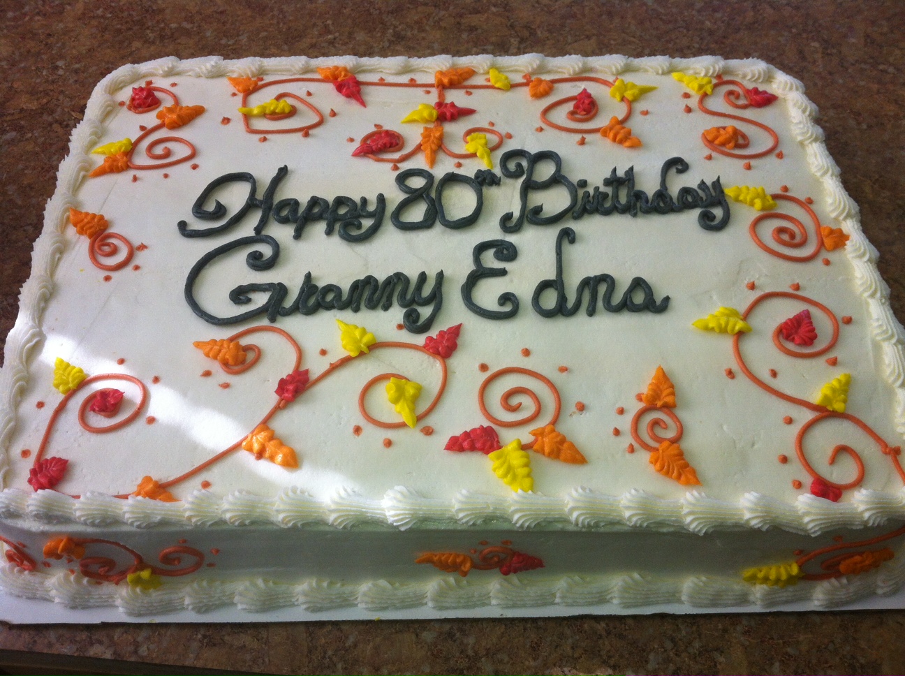 Fall Themed Sheet Birthday Cake Fall Themed Sheet Birthday Cake