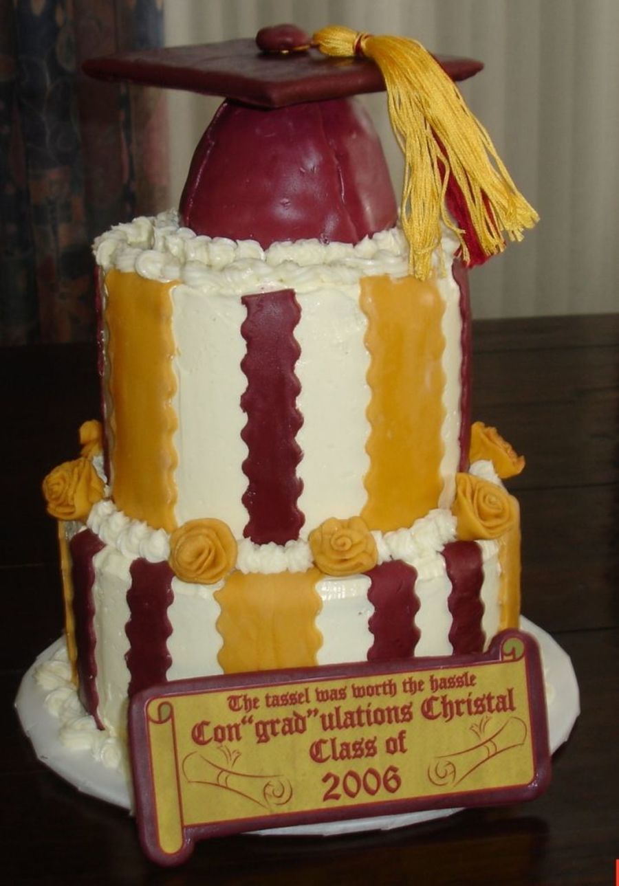 Maroon and Gold Graduation Cake Maroon and Gold Graduation Cake