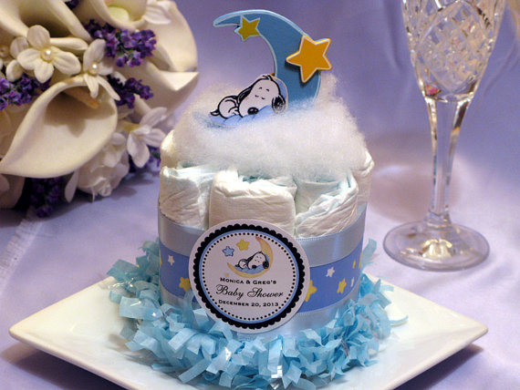 Mini Baby Snoopy Diaper Cake Centerpiece