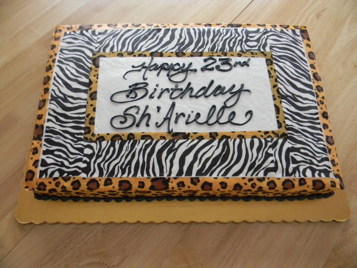 Safari Print Sheet Cake Safari Print Sheet Cake