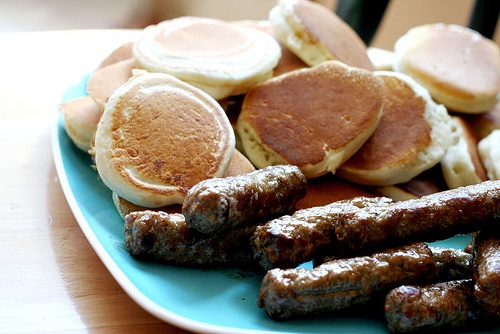 Silver Dollar Pancakes and Sausage Links Silver Dollar Pancakes and Sausage Links