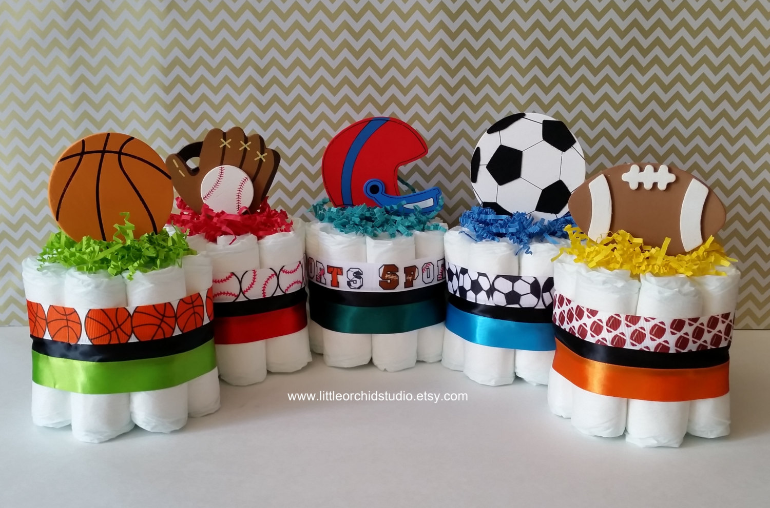 Sports Theme Baby Shower Diaper Cake