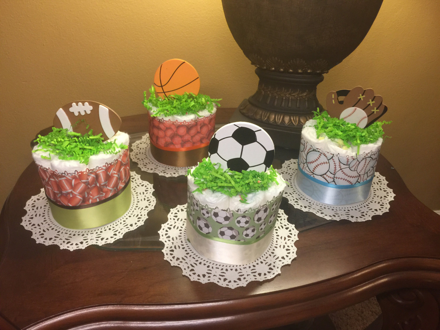 Sports Theme Mini Diaper Cake Sports Theme Mini Diaper Cake
