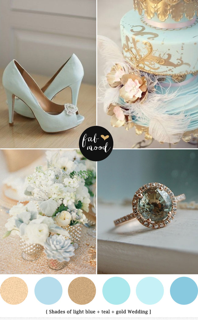 Light Blue and Gold Wedding Colors
