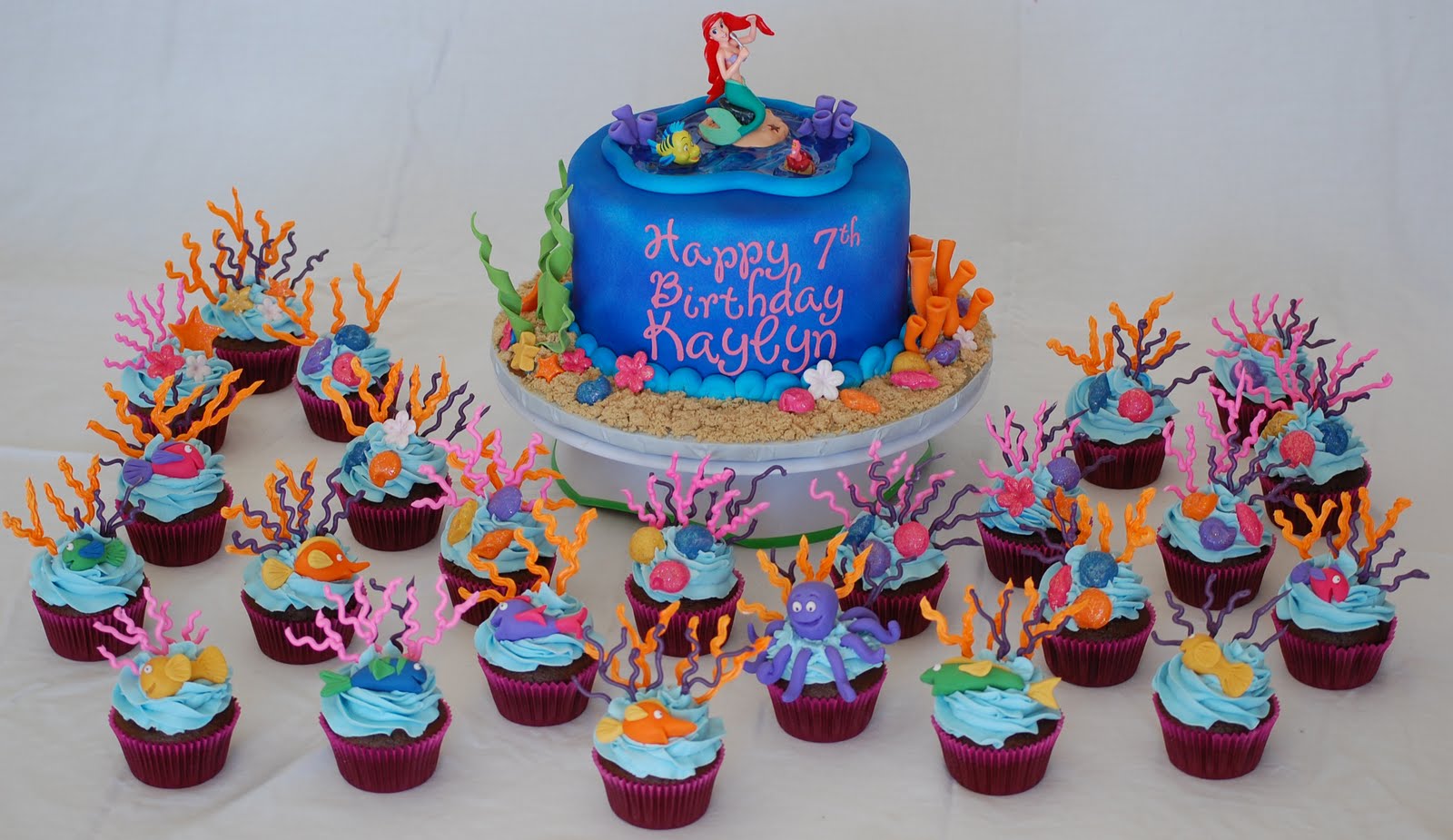Little Mermaid Birthday Cake Cupcakes Little Mermaid Birthday Cake Cupcakes