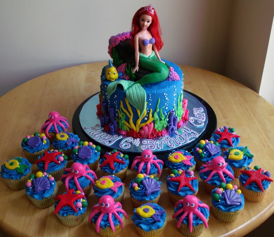 Little Mermaid Birthday Cake Cupcakes Little Mermaid Birthday Cake Cupcakes