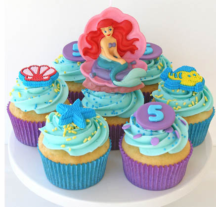 Little Mermaid Birthday Cupcakes Little Mermaid Birthday Cupcakes