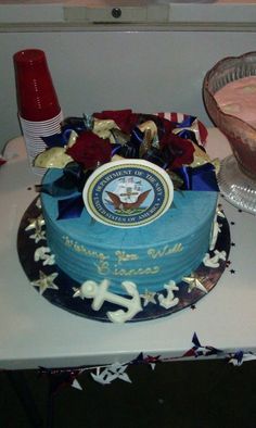 Navy Going Away Cake