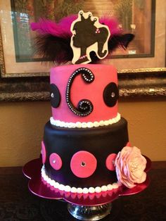 Black and Pink Barbie Cake Black and Pink Barbie Cake