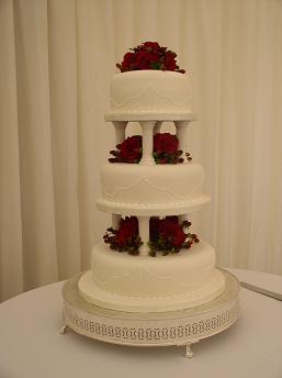 6 Fall Wedding Tiered Cakes With Pillars Photo 3 Tier 3 Tier Wedding Cakes With Pillars