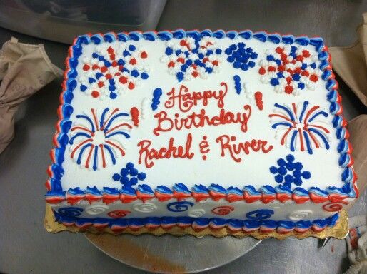 Fireworks 4th of July Sheet Cake Fireworks 4th of July Sheet Cake