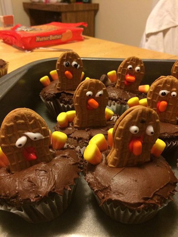 Turkey Cupcakes Nutter Butter