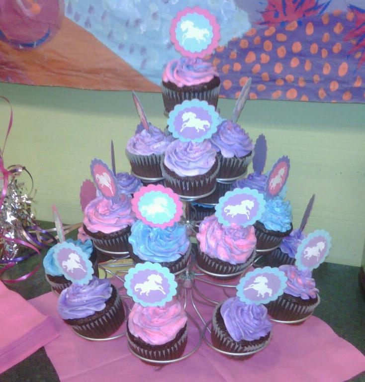 12 Unicorn Birthday Cupcakes Photo Unicorn Birthday Party Cupcakes