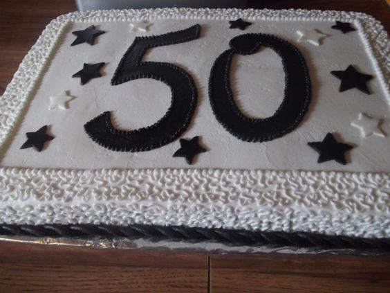 Black 50th Birthday Sheet Cakes.