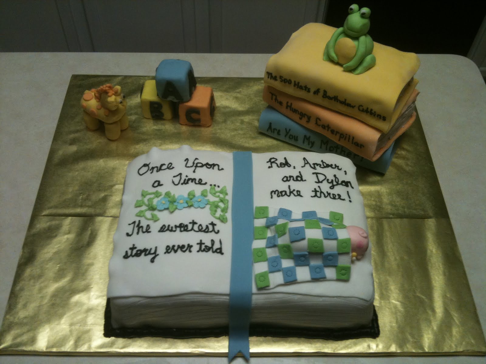 Book Theme Baby Shower Cake