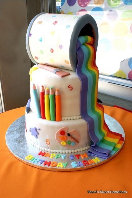 Art Theme Birthday Cake