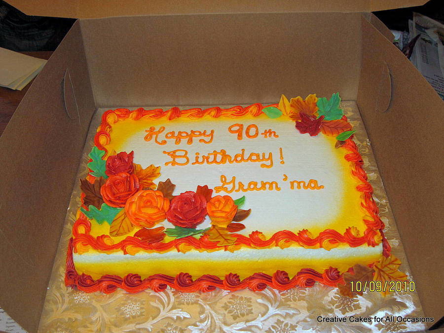 Autumn Leaves Sheet Cake Autumn Leaves Sheet Cake
