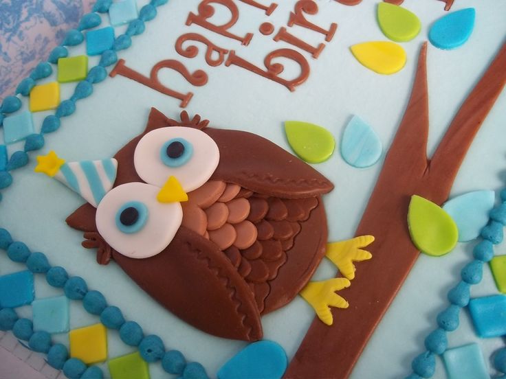 Owl Birthday Sheet Cake Owl Birthday Sheet Cake