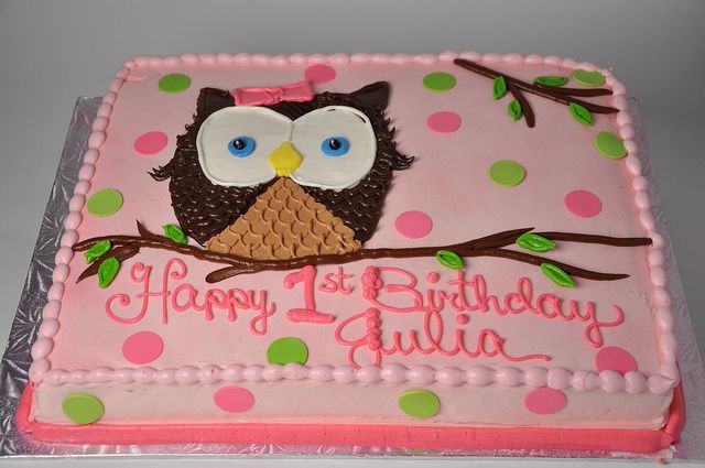Owl Birthday Sheet Cake Owl Birthday Sheet Cake