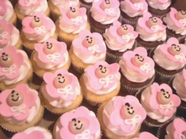 Baby Shower Flower Cupcakes Baby Shower Flower Cupcakes