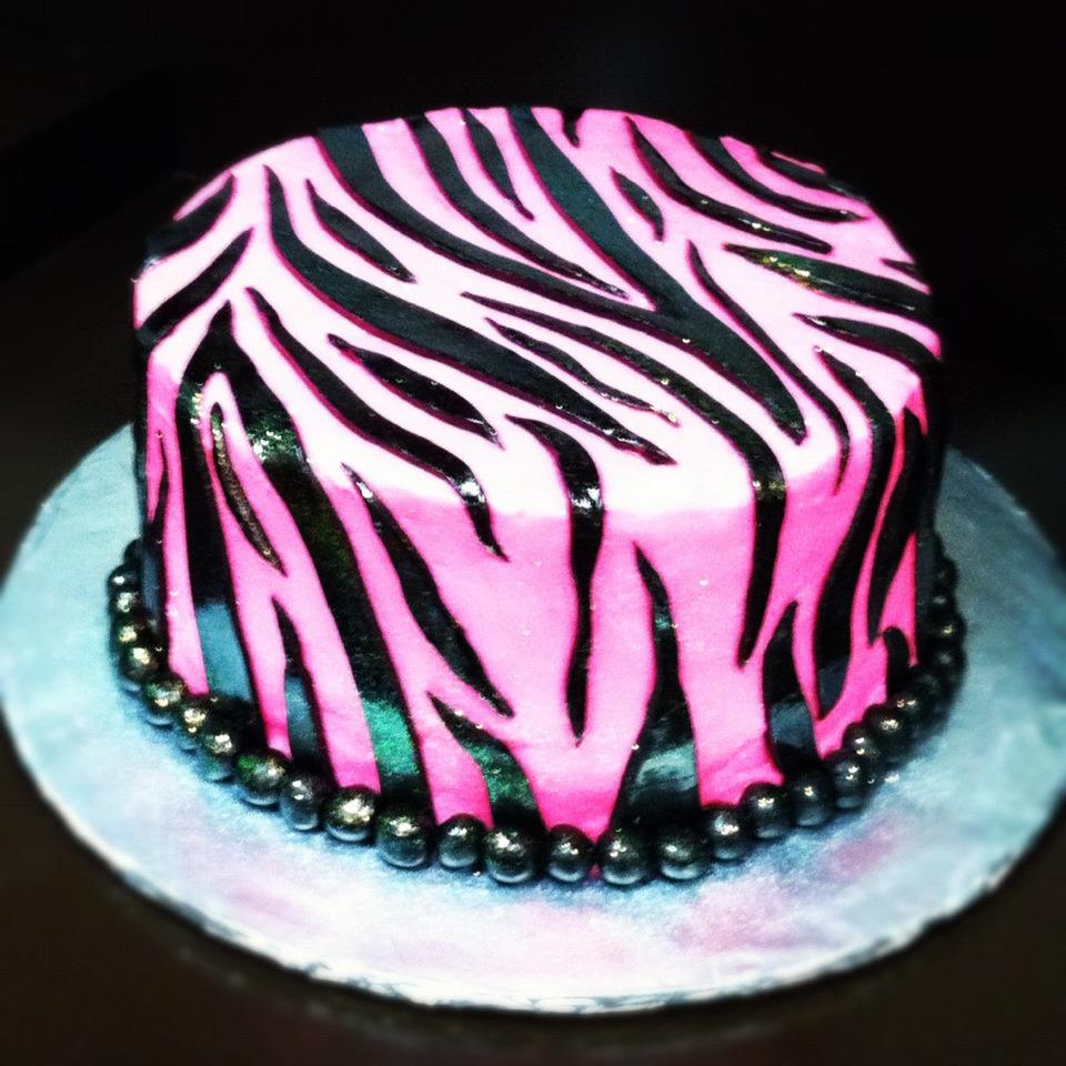 Glitter Pink Zebra Cake Glitter Pink Zebra Cake