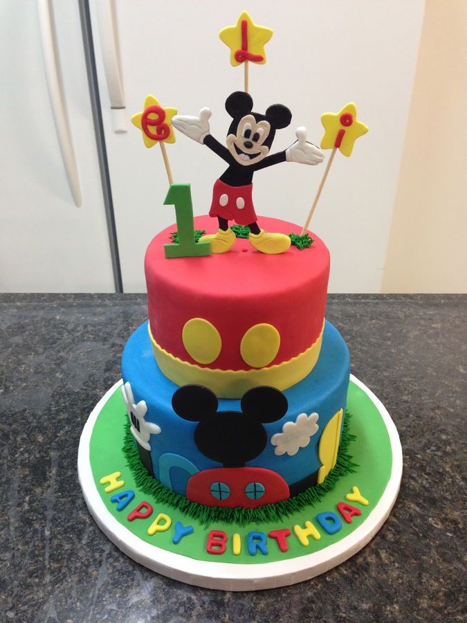 6 Birthday Of Mickey Mouse 1st Birthday Cakes For Boys Photo Baby