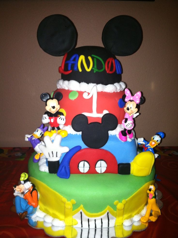 6 Birthday Of Mickey Mouse 1st Birthday Cakes For Boys Photo Baby