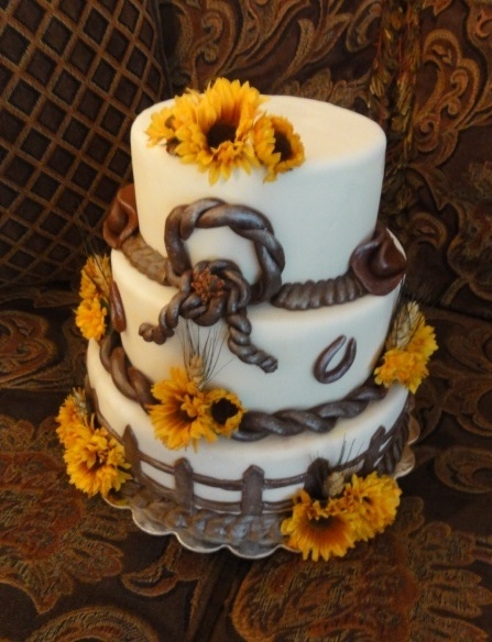 8 Western Style Wedding Cakes Sunflowers Photo Turquoise Country
