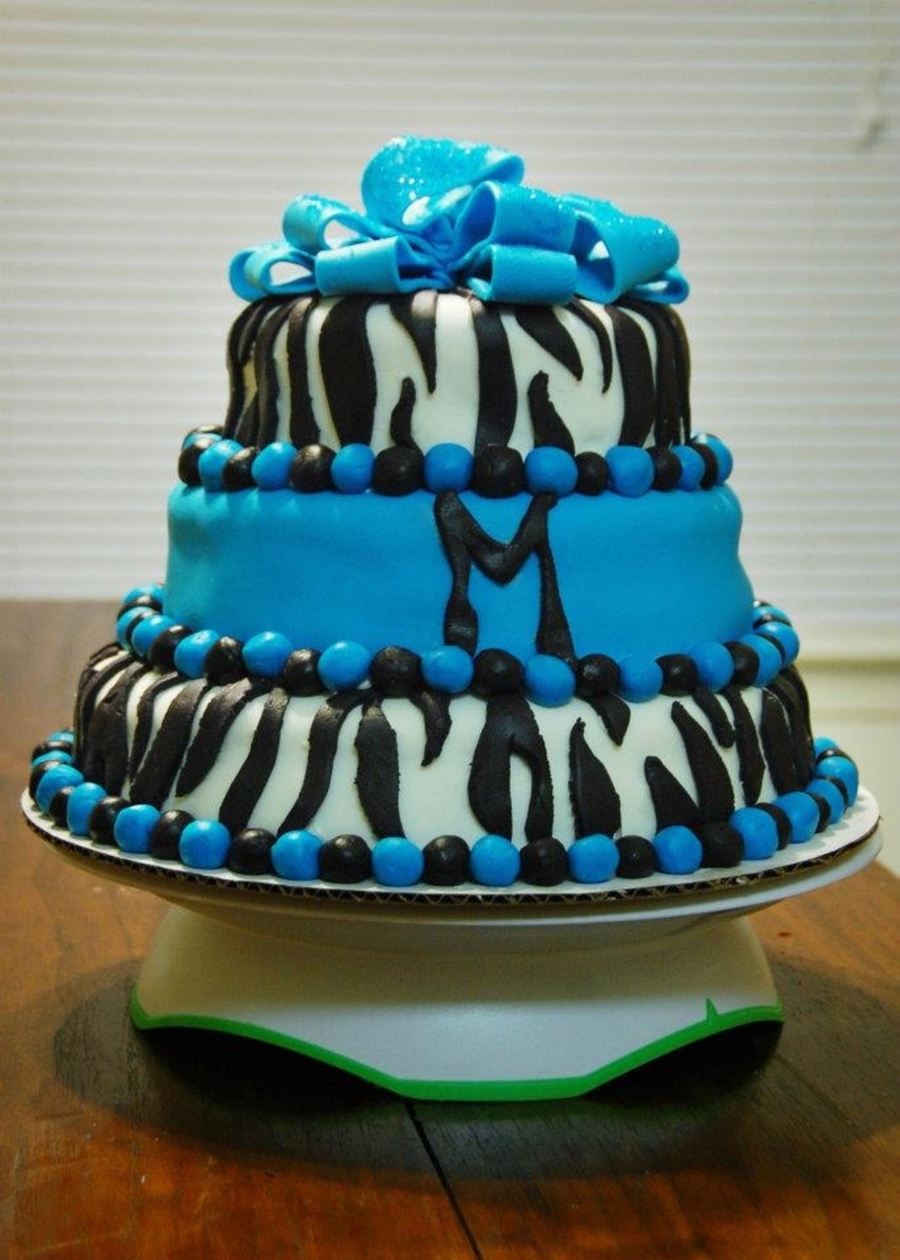 Zebra Print Birthday Cake Zebra Print Birthday Cake