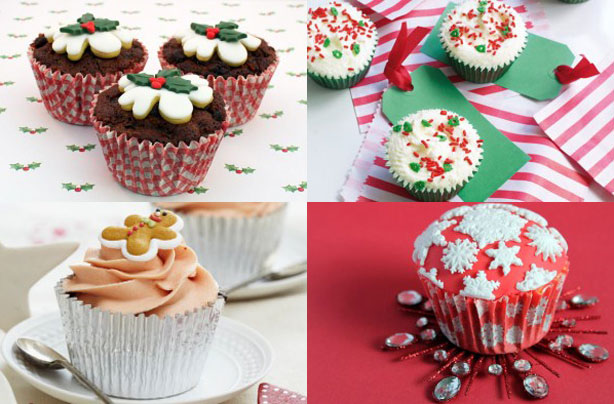 9 Christmas Decorations Out Of Fondant For Cupcakes Photo