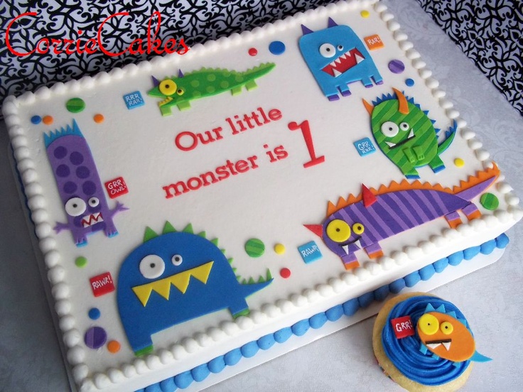 Monster Sheet Birthday Cake Monster Sheet Birthday Cake