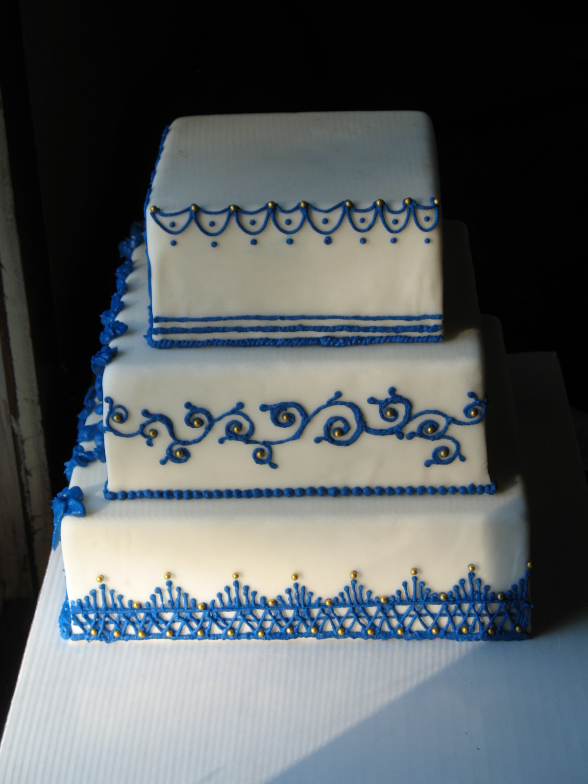 Navy Blue and Gold Wedding Cake Navy Blue and Gold Wedding Cake