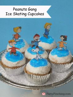 Peanuts Charlie Brown Christmas Ice Skating Cupcakes