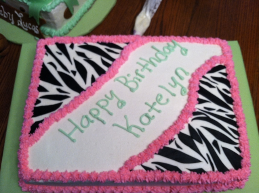 Pink Zebra Birthday Sheet Cake Pink Zebra Birthday Sheet Cake
