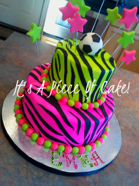 Soccer Zebra Print Cake Soccer Zebra Print Cake