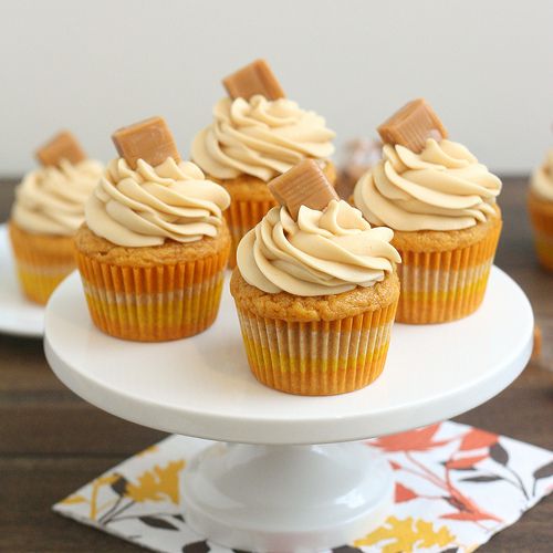Caramel Pumpkin Cupcakes with Cream Cheese Frosting Caramel Pumpkin Cupcakes with Cream Cheese Frosting
