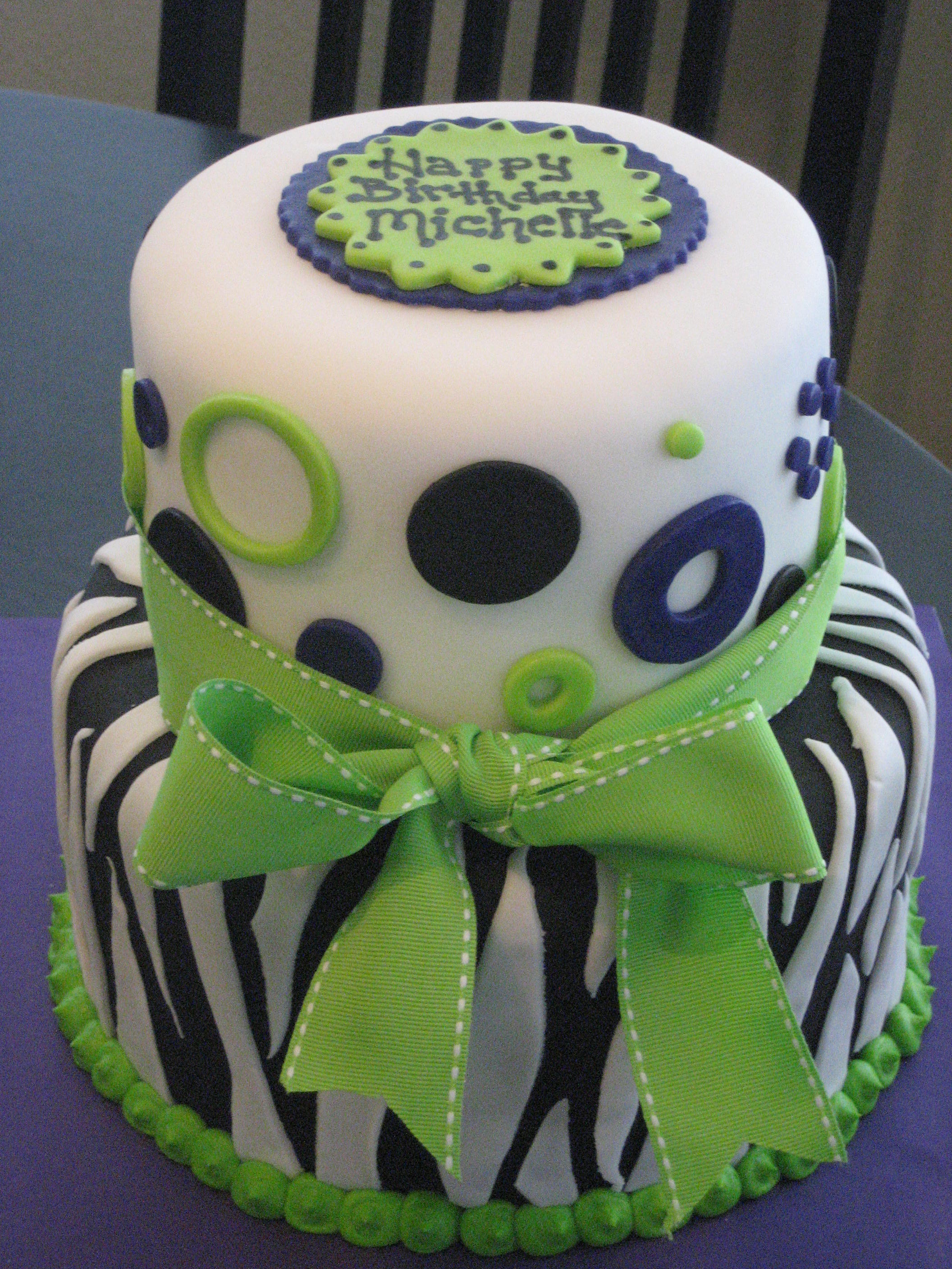Lime Green and Pink Birthday Cake Lime Green and Pink Birthday Cake