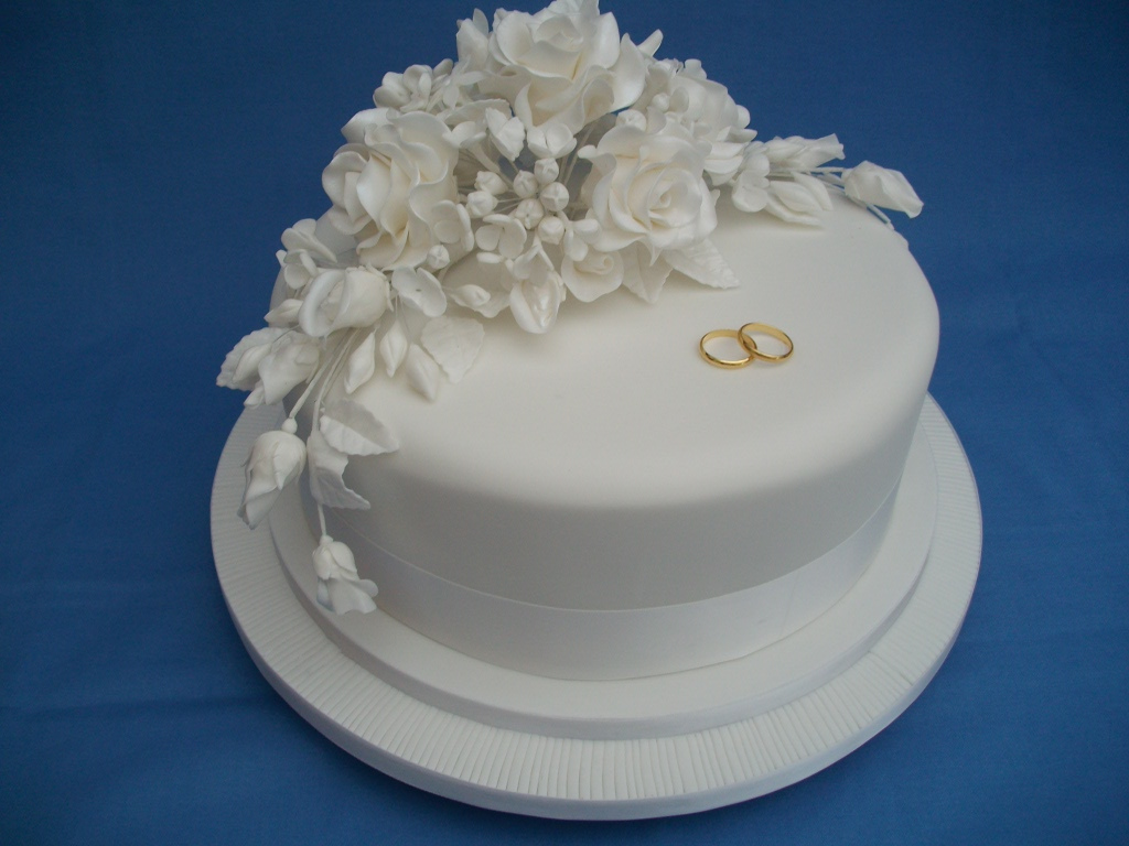 8 14 In Round Single Layer Wedding Cakes Photo One Tier Simple One Tier Wedding Cakes