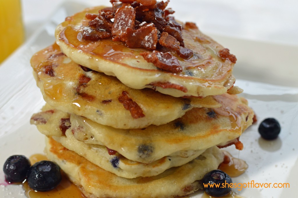 Blueberry Pancakes and Bacon Blueberry Pancakes and Bacon