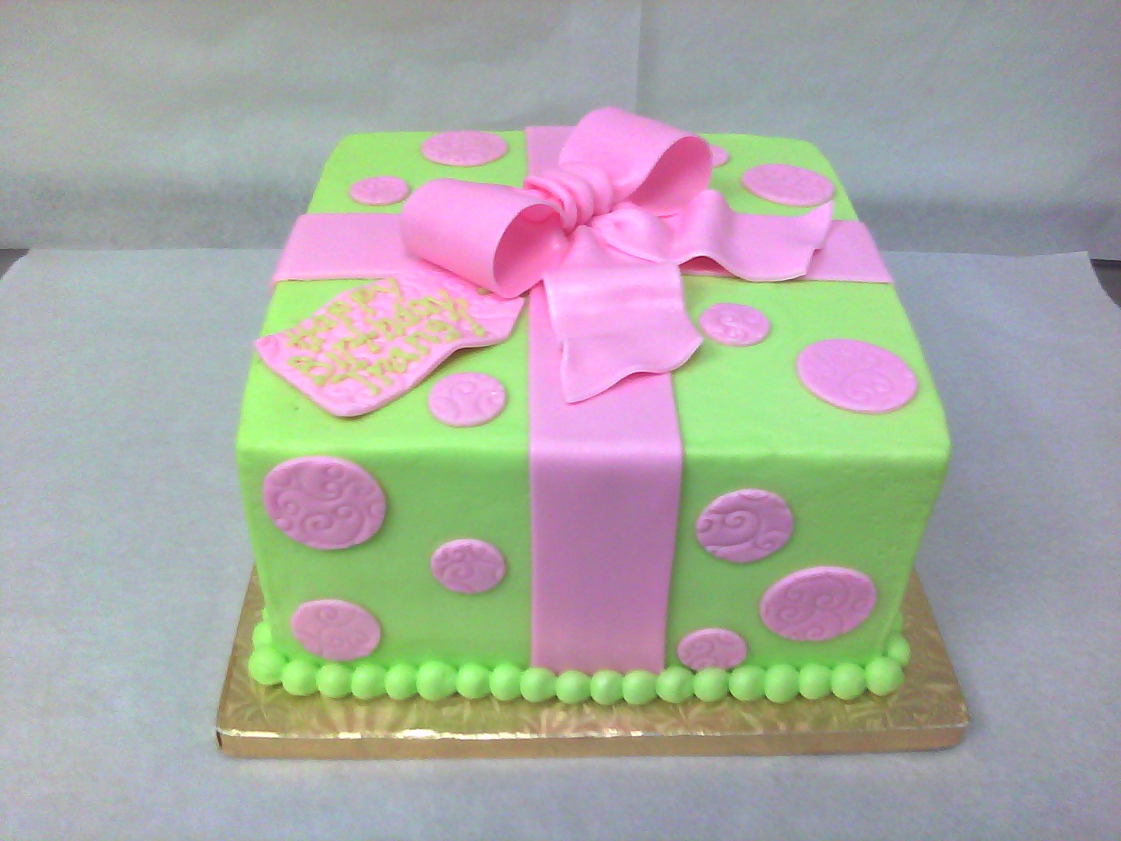 Lime Green and Pink Birthday Cake Lime Green and Pink Birthday Cake
