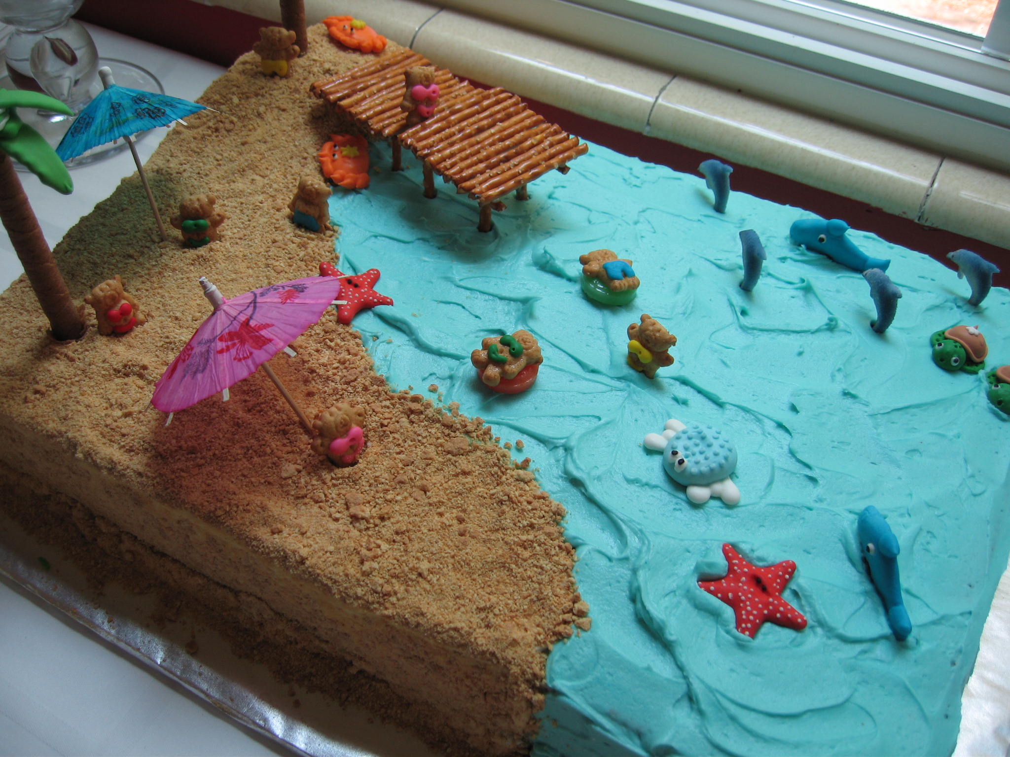 Summer Beach Themed Cake Summer Beach Themed Cake