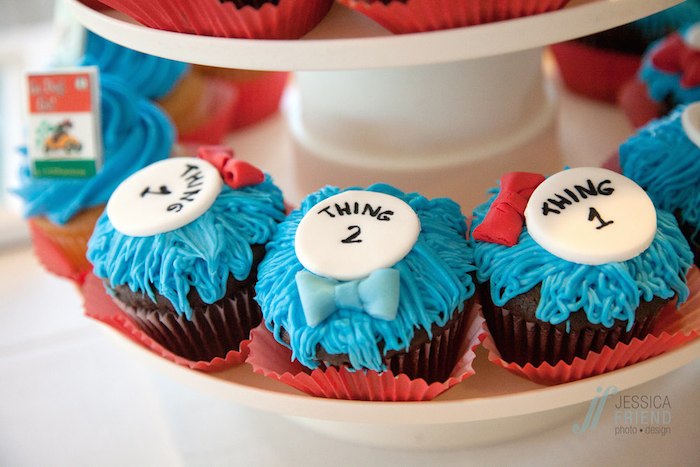 12 Thing 1 And Thing 2 Cupcakes Ideas Photo Thing 1 And Thing 2