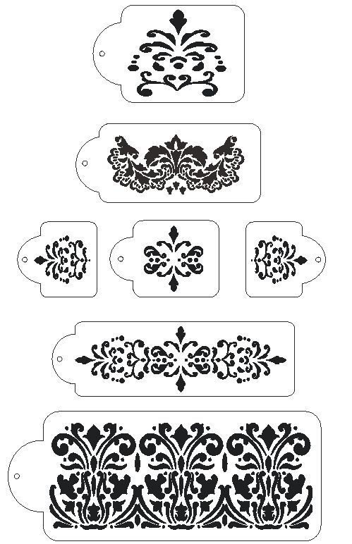 Wedding Damask Cake Stencil Wedding Damask Cake Stencil