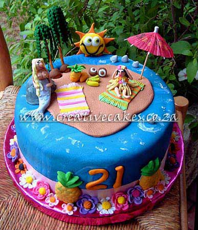 Beach Theme Birthday Cakes for Girls