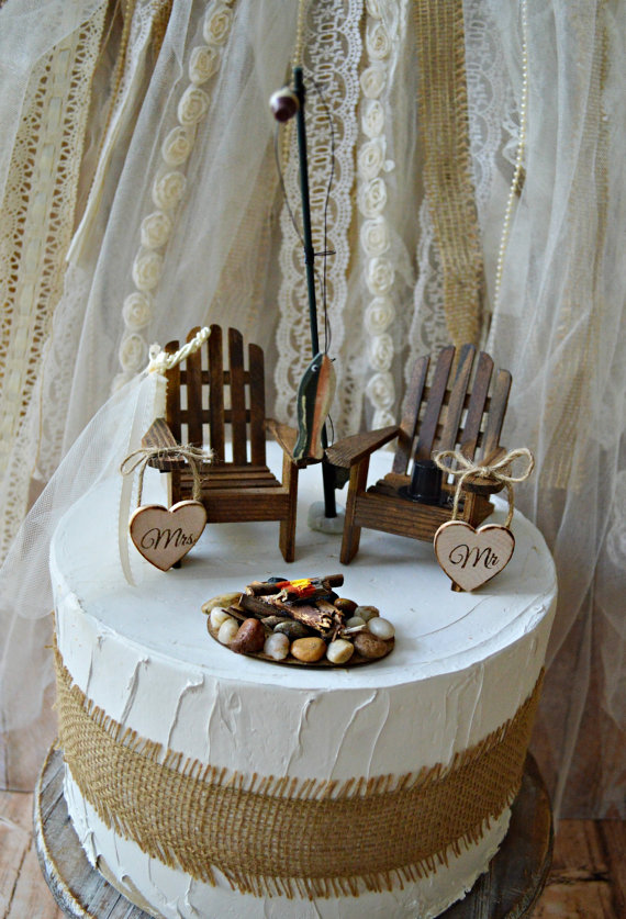 11 Lake Themed Wedding Cakes Photo Fishing Wedding Cake Topper