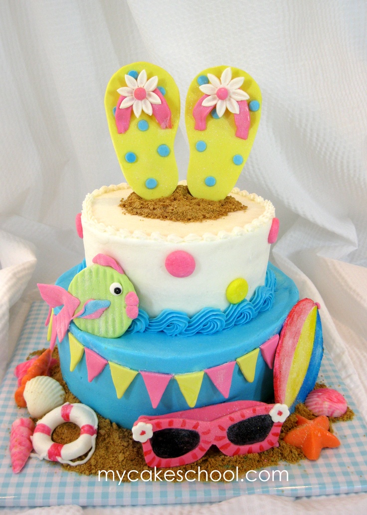 Summer Beach Party Birthday Cake