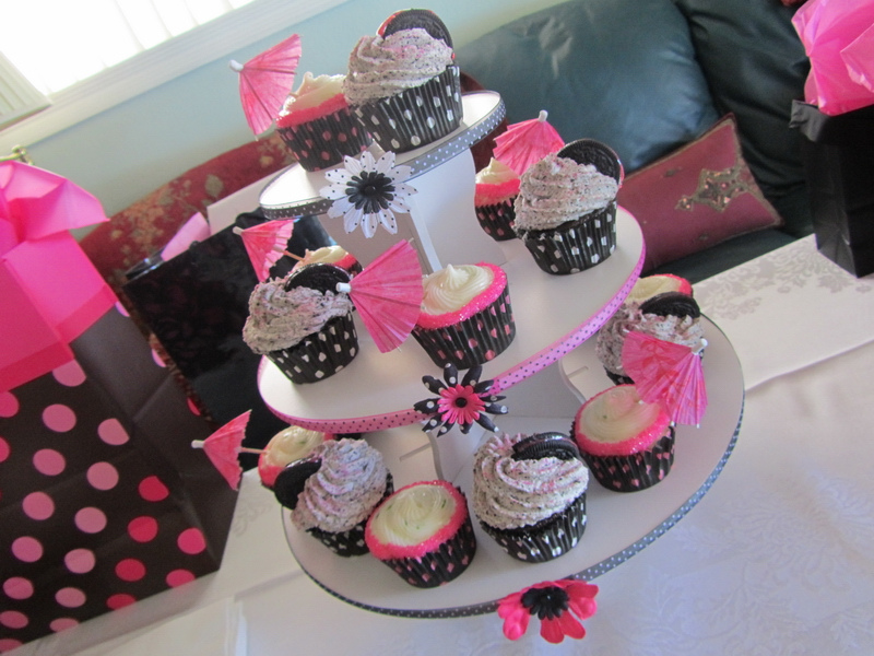 Bridal Shower Pink and Black Polka Dots Bridal Shower Pink and Black Polka Dots
