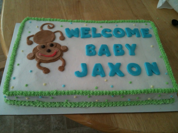 Monkey Baby Shower Sheet Cake Monkey Baby Shower Sheet Cake